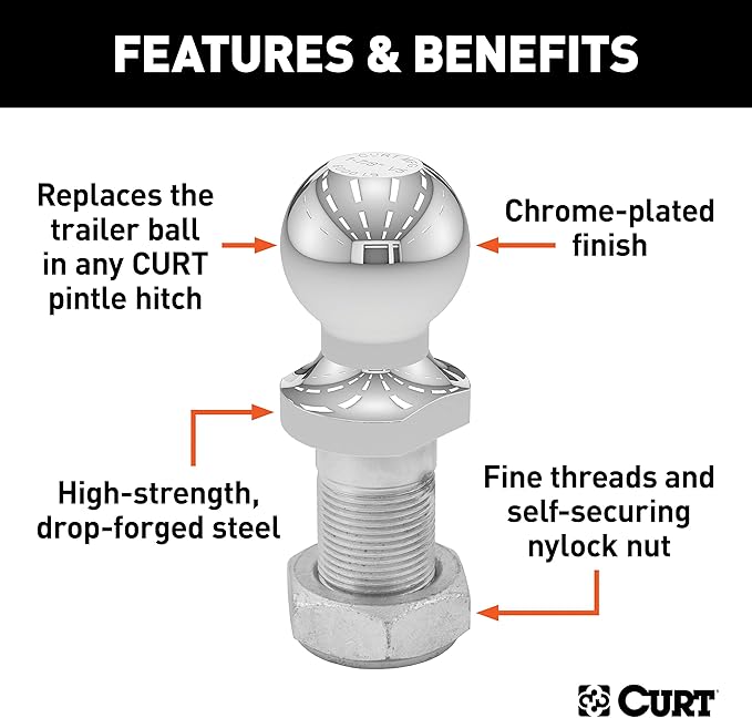 Curt Manufacturing 48810 1 7/8 in Replacement Ball for 1 7/8 in Ball and Pintle