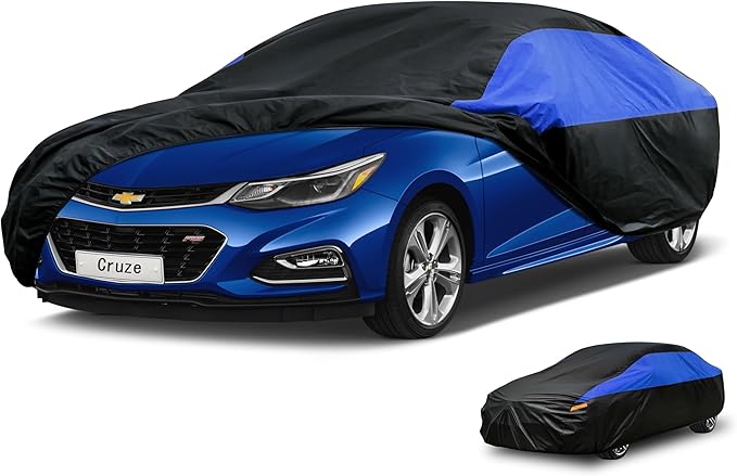 Chevrolet Car Cover Custom Fit Chevrolet Chevy Cruze Waterproof All Weather, Lightweight Full Exterior Cover for Automobiles Outdoor Sun UV Rain Dust Snow Wind Protection.