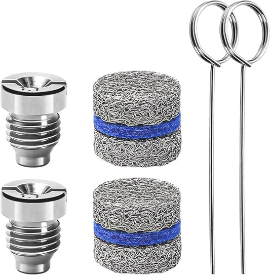 1.1 mm Orifice Foam Cannon Nozzle and Foam Maker Meshes Kit for Foam Cannon Replacement Thread Nozzle Tips and Mesh Filter, with Cleaning Tools, 3000PSI 2-Pack