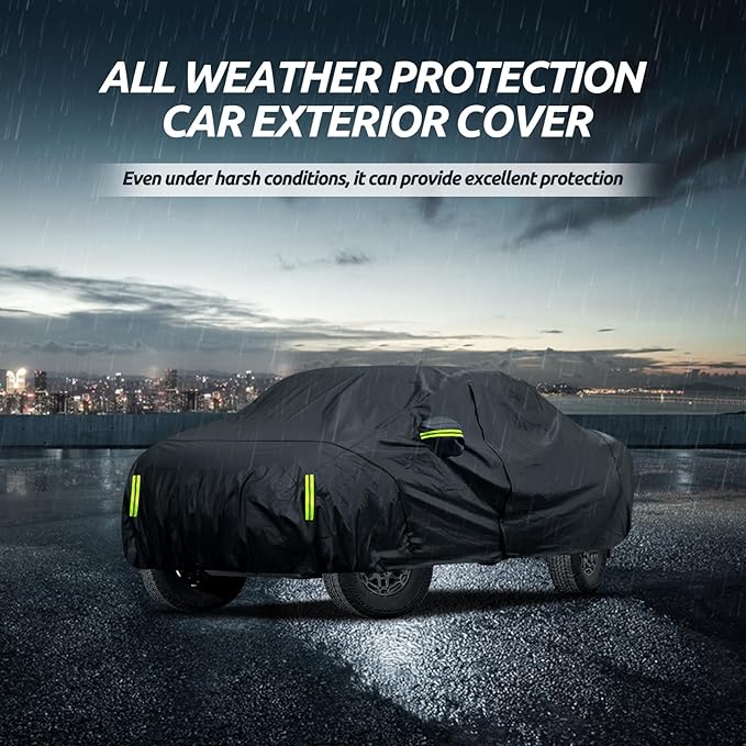 Migaven 6 Layers Car Cover Custom Fit for Toyota Tacoma 2005-2025, Waterproof Full Exterior Cover Rain Sun Protection with Door Zipper