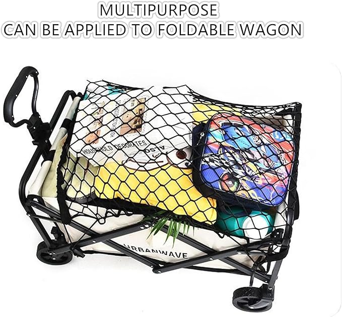 Cargo Net for SUV with Hooks, Adjustable Highly Elastic Storage Organizer Net for Car, Pickup Trucks,Mesh Organizer 2.6'x2' Stretches to 5'x4',Road Trip Essentials Black
