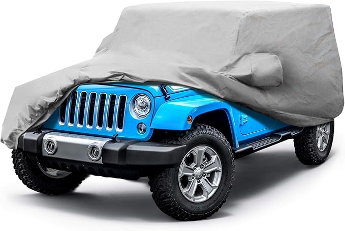 Leader Accessories Xtreme Guard Jeep Car Cover Waterproof All Weather Compatible for Jeep Wrangler 2 Door CJ,YJ, TJ,&JK