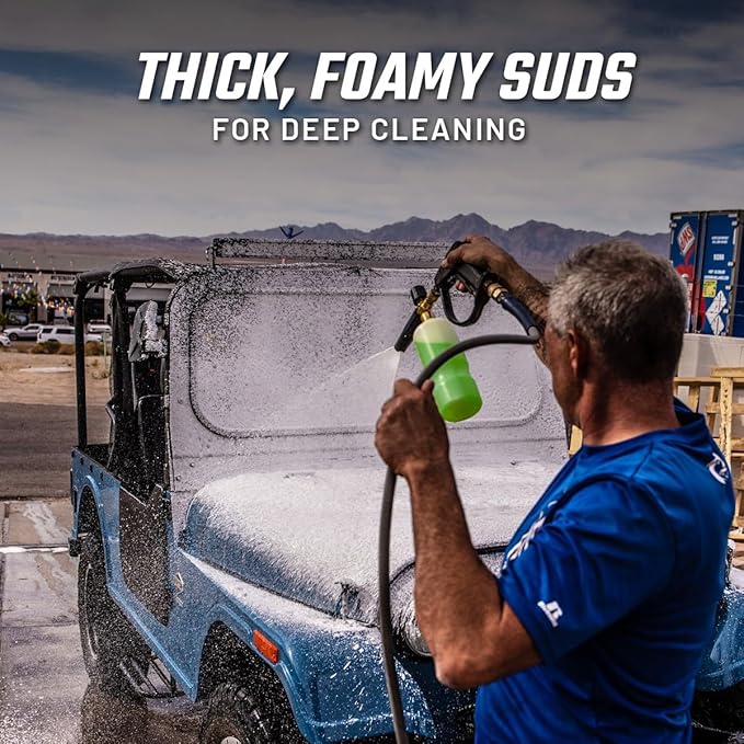 Slick Products Off-Road Wash (64 oz.) + Pressure Washer Foam Cannon Bundle – Super Concentrated ATV, UTV, Dirt Bike, Jeep & Truck Wash Foam Shampoo for Heavy Mud and Dirt
