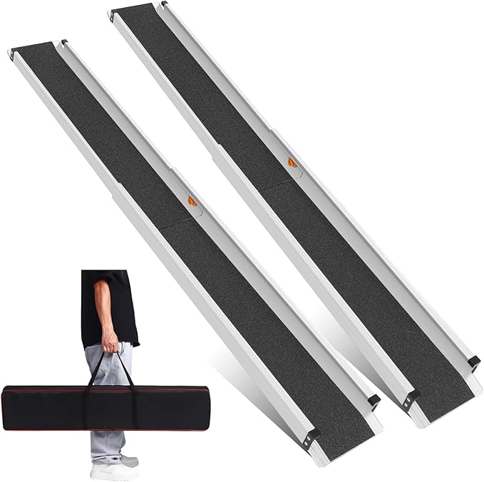 Wheelchair ramp 5FT, Lightweight, Retractable and Portable, can be Used for Wheelchair ramps, Comes with a Handbag