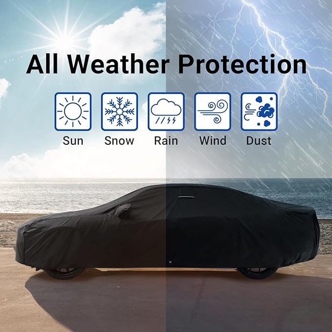 iCarCover Premium Custom Car Cover for 2006-2011 Acura CSX Heavy Duty Waterproof All Weather Rain Snow UV Sun Protector Custom Fit Full Exterior Indoor Outdoor Protection Car Cover (Black)