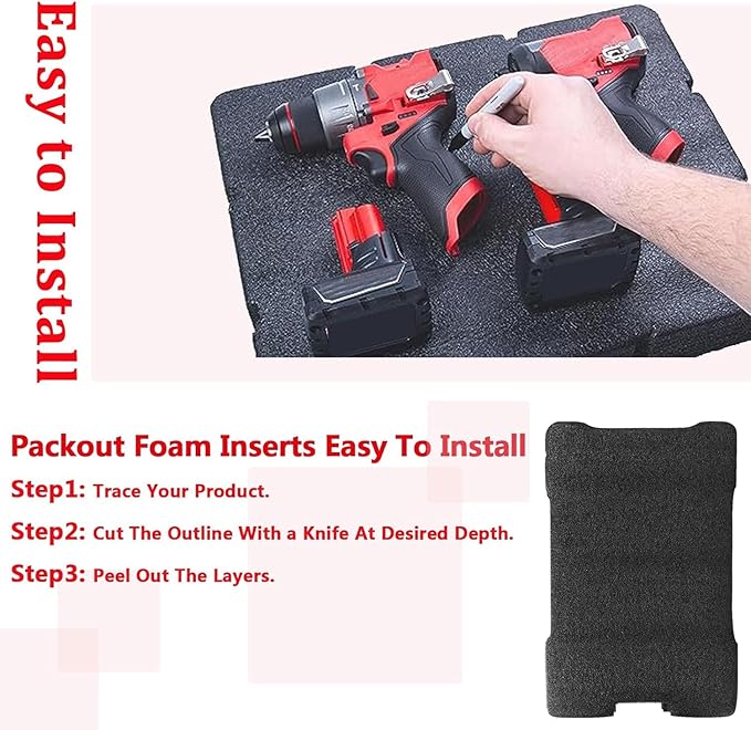 48-22-8435 packout foam inserts for Milwau-kee packout Drawer foam tool box inserts（2 pcs）