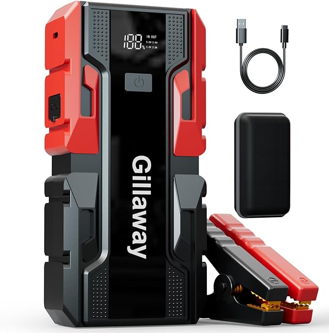 3000A Car Jump Starter Battery Pack (Up to 9.0L Gas and 7.0L Diesel Engine), 12V Car Charger Jump Starter Portable Battery Jump Starter with Power Bank