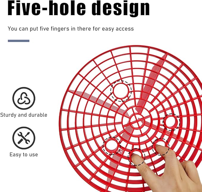2 PCS Car Wash Bucket Insert, Car Wash Grit Filter Trap Dirt Fits 12 Inches Diameter Bucket, Insert for Automotive Detailing and Cleaning, Car Accessories (Red)