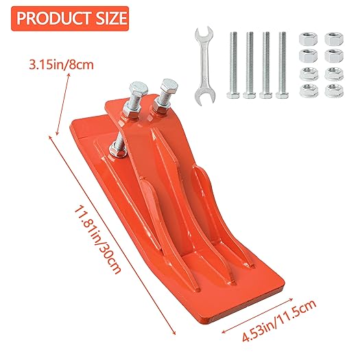 2Pcs Orange Tractor Bucket Edge Protector, Skid Steer Attachments with Upgraded 10mm Steel & Dual Bolt Lock for Snow Removal