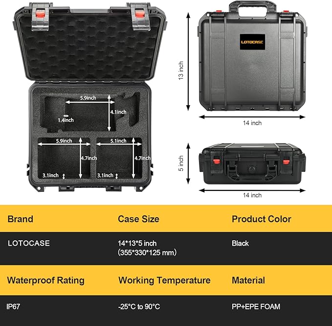 Case for Dewalt Oscillating Multi Tool - Waterproof Hard Tool Box for Dewalt Multi-Tool: DCS356B | DCS354B | DCS353B, Power Tool Kit Bag for Dewalt 20V Max Oscillating Tool/Battery/Charger (Case Only)