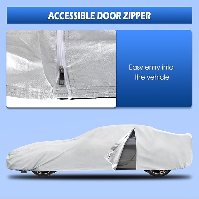 Car Cover Custom Fit for Corvette C4 C5 C6 C7 C8 1980–2026, Migaven Waterproof Full Exterior Cover Sun Rain Protection with Door Zipper and Cotton Lining