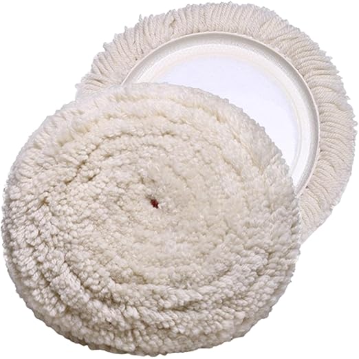 Gracefur 2-Pack 7" Wool Buffing Pad with Hook & Loop Backing for Buffing, Polishing, Cutting & Compounding - 7 Inch 100% Natural Wool Polishing Pad for Car, Marine, RV & Trucks