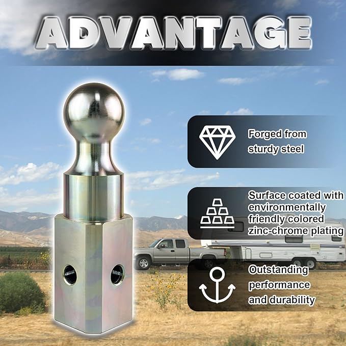 Gooseneck Hitch Ball 2-5/16" Gooseneck Hitch Replacement Ball Maximum Load Capacity 30,000 lbs Trailer Hitches Hi-Rise Ball