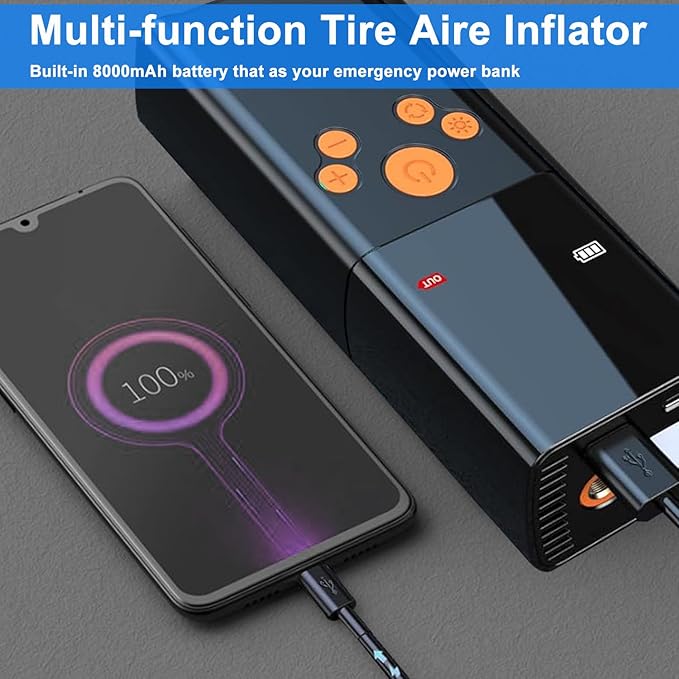 Tire Inflator Portable Air Compressor, 2X Fast Air Pump with Digital Pressure Gauge150 PSI, Auto Shutoff for Car Tires, MotorcycleBicycle and Ball, Dual-Use Type