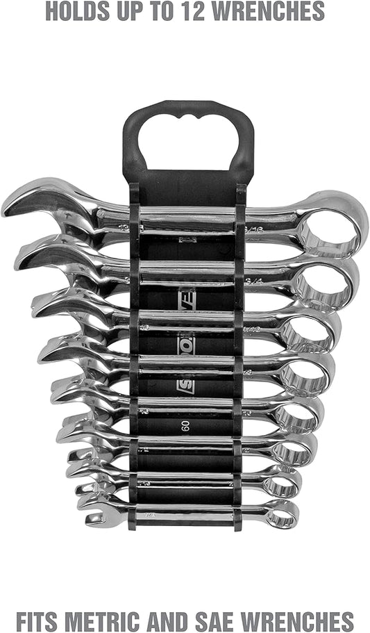 OEMTOOLS 23109 Stubby Wrench Organizer, For Shop, Garage, Or Tool Box, Organizers And Storage for Convenient Carrying, Case For Wrenches or Pegboard Tool Holder, 10 Inches, Black