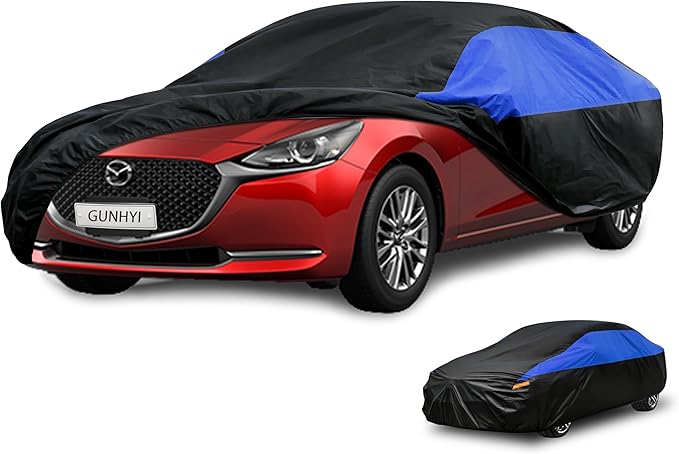 Mazda Car Cover Custom Fit Mazda 2 Sedan Waterproof All Weather, Lightweight Full Car Cover Outdoor Sun UV Rain Dust Snow Wind Protection.
