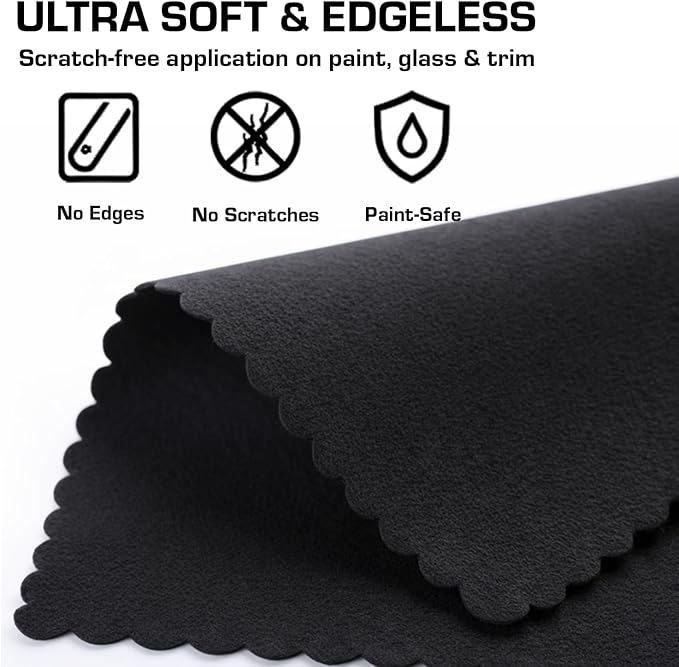 Microfiber Suede Cloth for Ceramic Coating Application 4" x 4" | Ultra Soft Edgeless Cloth for Use with A Foam Applicator