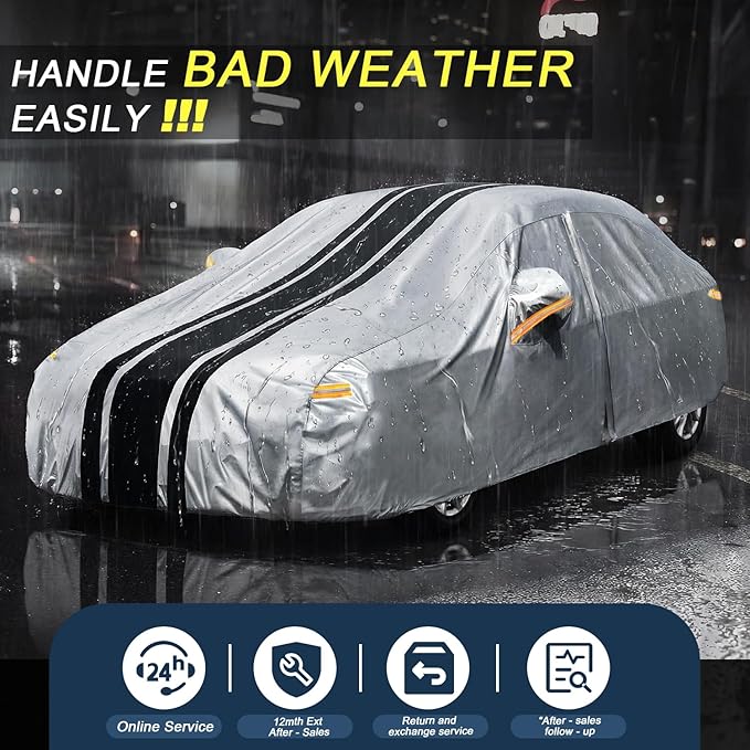 Car Cover Custom Fit for Ford Fusion Sedan (2005-2025), Waterproof All Weather for Automobiles Full Exterior Cover Rain Sun Snow UV Protector.