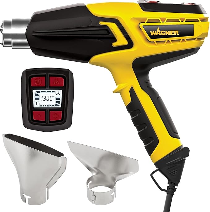 Wagner Spraytech 0503070 FURNO 700 Digital Heat Gun, 2 Nozzles & Temperature Setting Ranging 125áµ’F to 1300áµ’F, Electric Heat Gun for Paint Removal, Bending PVC, Crafts and More