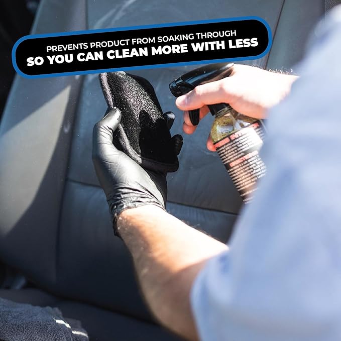 The Rag Company - Interior Scrubber - Soft Microfiber Pad Safe for All Automotive Interior Surfaces; Deep Cleaning with Scratchless and Streak-Free Finish - 4 Pk