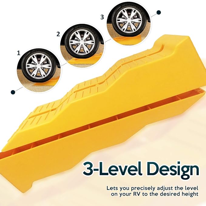 ZONETECH Automotive Leveling Ramps- Premium Quality Camper Trailer SUV Car Wheel Chocks, Leveler, Stabilizer on Uneven Ground- Great for Raising Auto