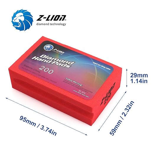 Z-Lion Diamond Hand Polishing Pads Electroplated Grit 200 for Glass Stone