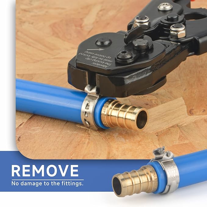 iCRIMP Ratchet PEX Cinch&Remove Tool for 3/8 to 1-inch Stainless Steel Clamps-work with ASTM F2098 and Non 2098 Single Ear Hose Clamps