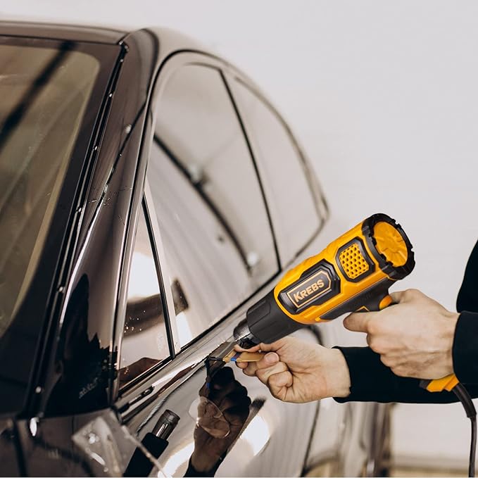 KREBS Heat Gun 1500W 140℉~932℉（60℃- 500℃）Fast Heating Heavy Duty Hot Air Gun Kit Variable Temperature Control Overload Protection with 4 Nozzles for Crafts, Shrinking PVC, Stripping Paint(5.6FT)