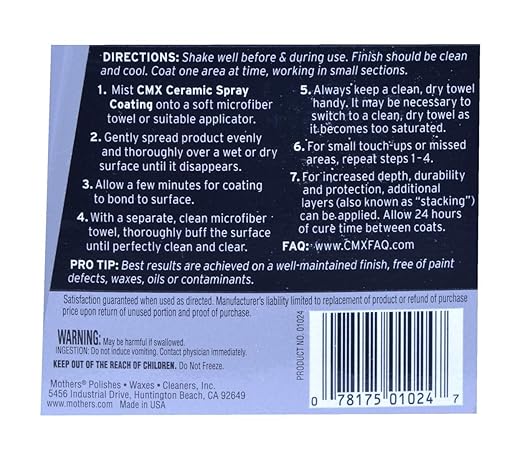 Mothers 01024 CMX Ceramic Spray Coating, 24 fl. oz. (Pack of 2)