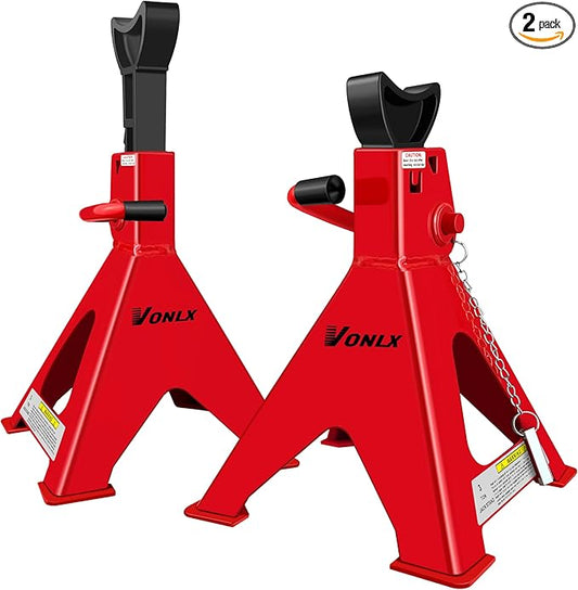 Car Jack Stands 3 Ton Adjustable Auto Floor Jackstands with Double Locking and Large Foot Base for Lifting SUVS, Heavy Duty Carbon Steel 6,000 lb Capacity 2 Pack