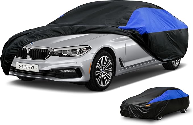 BMW Car Cover Custom Fit BMW 5 Series 528i 530i 535i 540i 550i M550i M550 (1988-2010) Waterproof All Weather, Lightweight Full Car Cover Outdoor Sun UV Rain Dust Snow Wind Protection.