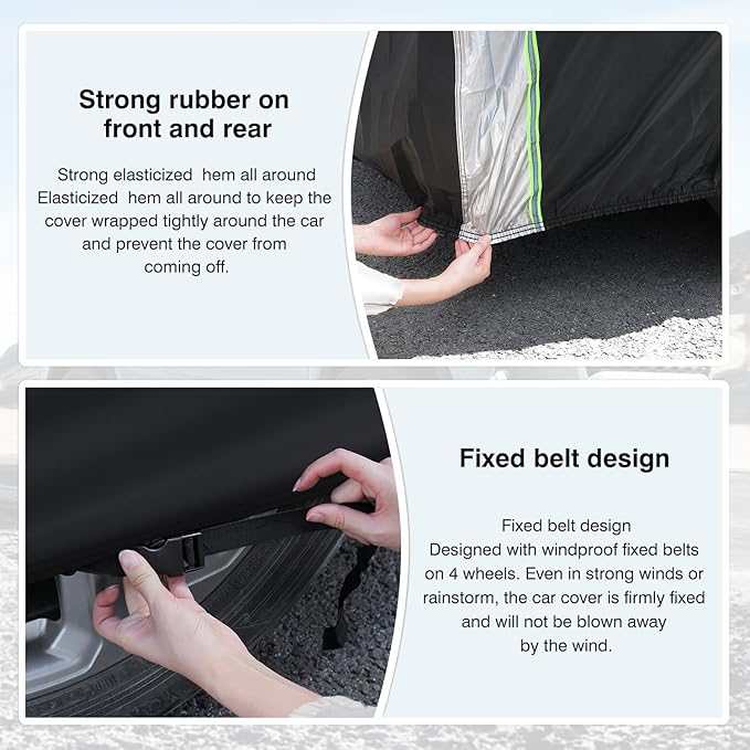 420d Waterproof Car Cover Fits for Ford Explorer 1995-2025 2026, All Weather SUV Car Cover for Explorer Accessories, with Zipper & Reflective Safety Strips