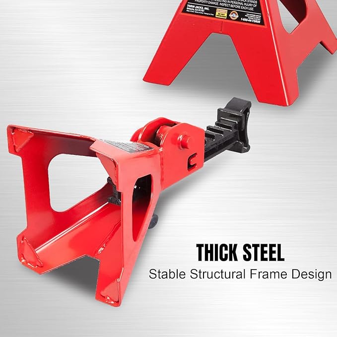 Big RED Torin Steel Jack Stands: 2 Ton (4,000 lb) Capacity, Red, 1 Pair