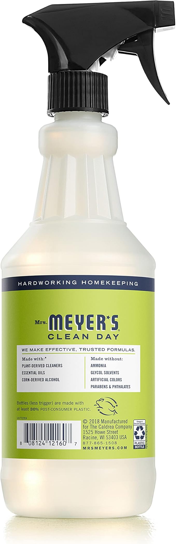 MRS. MEYER'S CLEAN DAY Mirror & Window Cleaner, Great for Indoor & Outdoor Glass Surfaces, Lemon Verbena, 24 Fl Oz