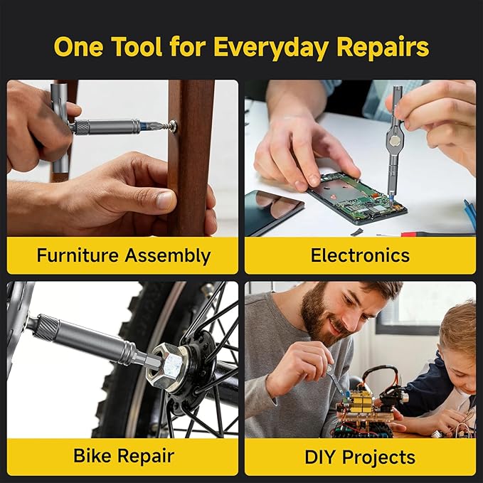 42 in 1 Magnetic Screwdriver Set, Multi Bit DIY Ratchet Screwdriver Set T Handle Detachable, Compact and Portable Versatile Precision Tool Kit for PC, Furniture, Bicycle