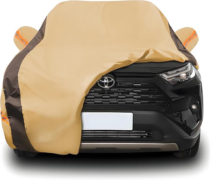 RAV4 Car Cover Waterproof All Weather Compatible with Toyota RAV4(2006-2024), Outdoor Anti-UV Sun Rain Protection Full Exterior Cover