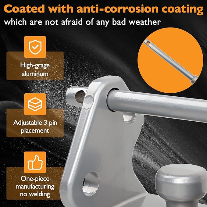 HQPASFY Trailer Hitch Lock, Trailer Coupler Lock with Pin, Coupler Lock Model Tl-33 Trailer Lock,Fits Over 2" to 2-5/16" - Silver