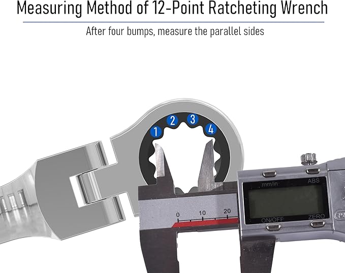 7/16 Inch Flex-Head Ratcheting Combination Wrench SAE 72 Teeth 12 Point Ratchet Box Ended and Open End Spanner Tools, Flexible Head Gear Wrench, Heat-Treated CR-V