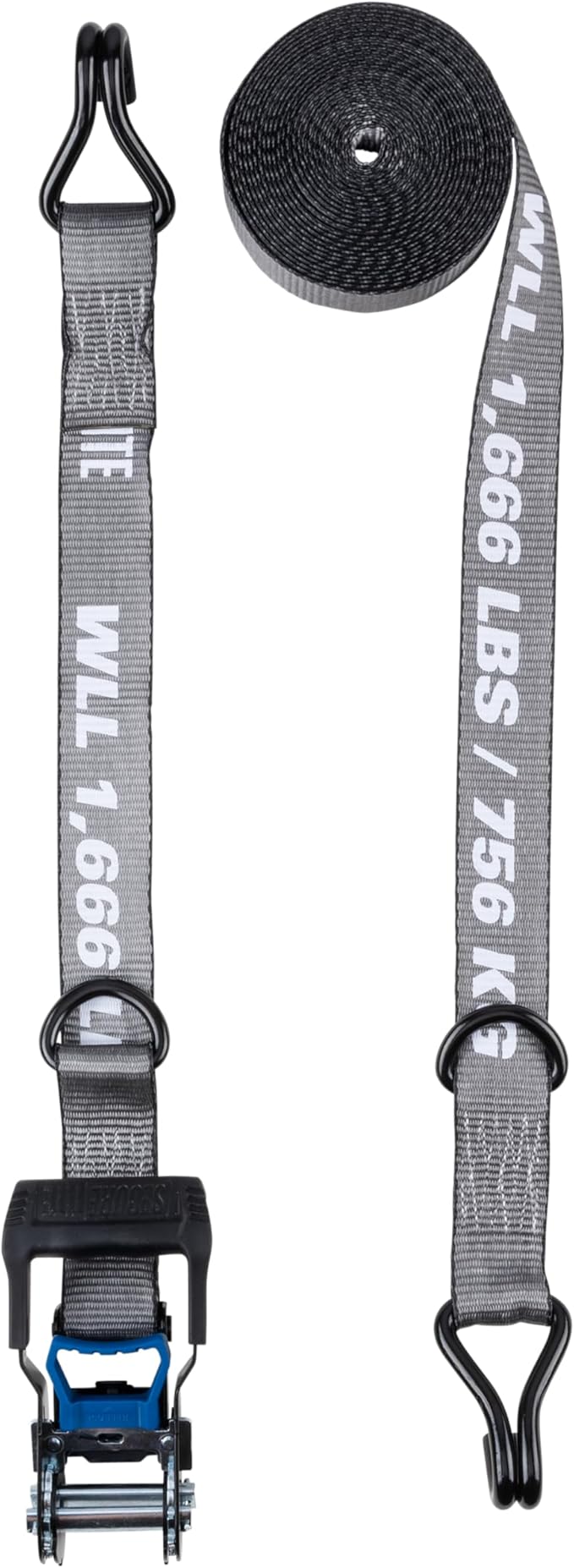 Secure Tite 1-1/2” x 20’ Tie Down Ratchet Straps, Ratchet Tie Down Straps, Double J-Hook, 1667 lbs Working Load Limit, 5000 lbs Break Strength,(Pack of 16)