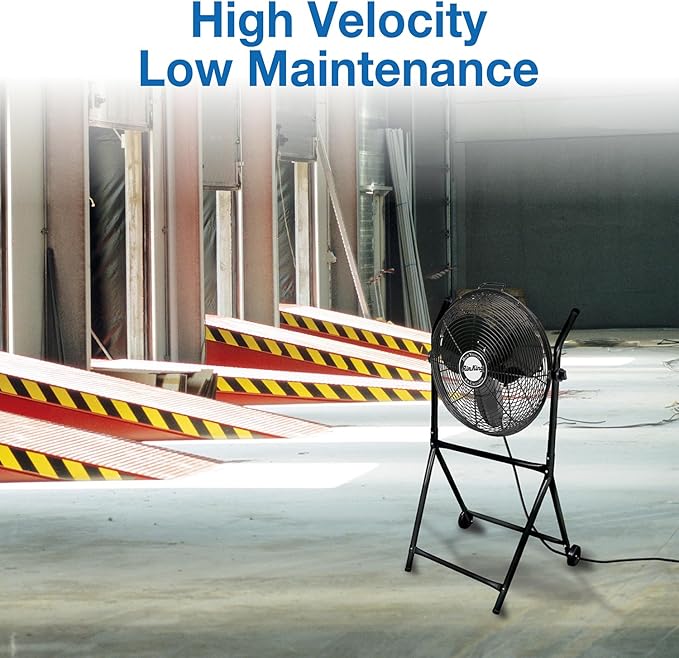 Air King 9219 18-Inch Industrial Grade High Velocity Roll-About Stand with Fan,Black