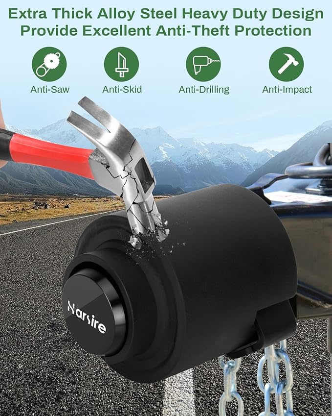 Upgraded Trailer Lock Fits 2 5/16 Inch Couplers, Heavy Duty Trailer Hitch Locks, Upgraded Anti-Theft Structure Coupler Lock, Security Trailer Locks Ball Hitch for RV, Boat, Truck, Trailer