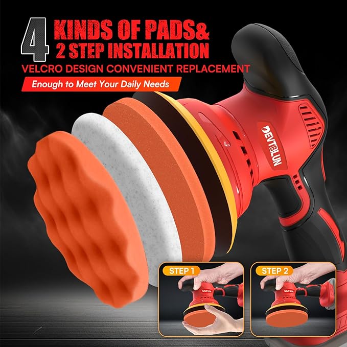 Cordless Car Buffer Polisher for Milwaukee M18 Battery(NO Battery),6 In Brushless Buffer Polisher Kit , 8 Variable Speed 5500RPM Orbital Polisher for Car Detailing Waxing,14PCS Polishing Accessories