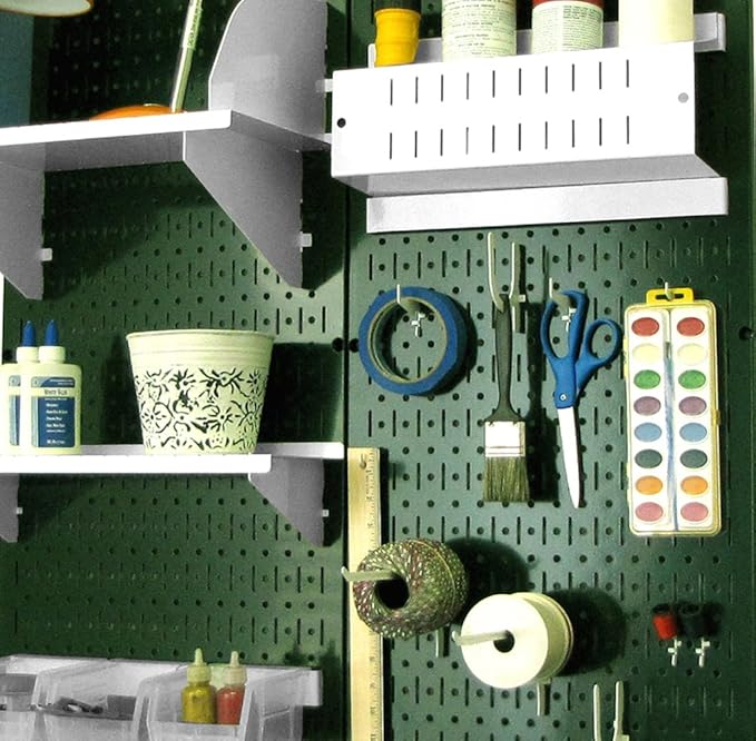 Wall Control Pegboard 32in x 16in Green Metal Pegboard Tool Board Panel