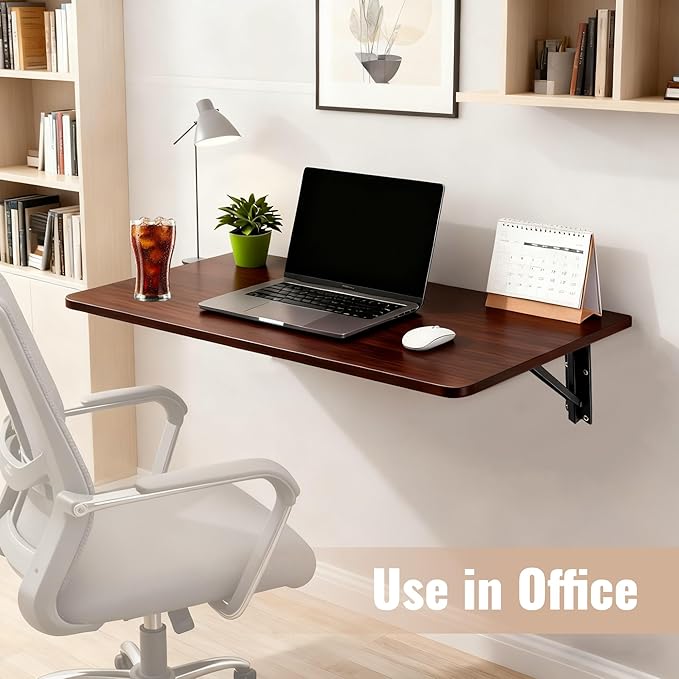 Wall Mounted Folding Table-15.7"x 31.5"-Wall Mounted Folding Workbench & Home Office Suitable for Solid Wall-Holds Up to 100 LBS, Space-Saving-Great for Garage Workbench,Laundry Room