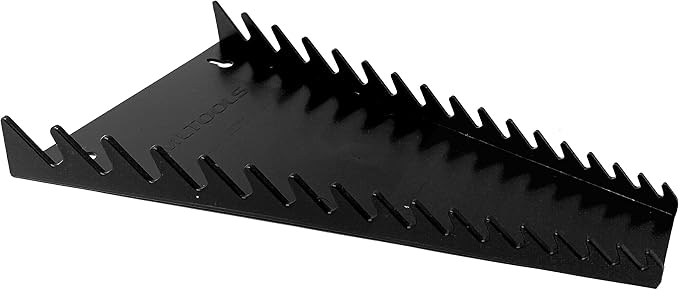 MLTOOLS 16-Tool Standard Wrench Organizer - Low-Profile V-Shape Tools Holder, Fuel & Solvent Resilient - In-Drawer Wrench Tray For Garage, Workshop - Made in USA - Black