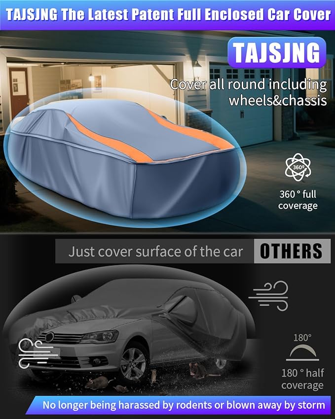Full Enclosed Car Cover Universal Fit CRV,RAV4,CX5/CX30,Rogue,Forester/Crosstrek,Tiguan,Escape,Tucson,Sportage,NX/UX,BMW X1/X3,Benz GLA/GLB,XT4/GT4,Q3,QX30,Vibe/Aztek,Civic/Prius Hatchback