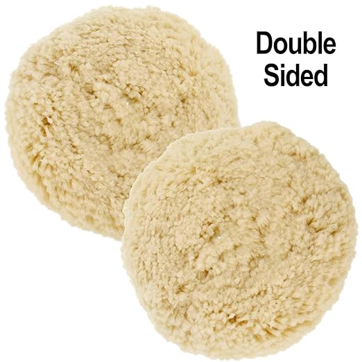 TCP Global 8" 100% Wool Polishing & Buffing Pad Double Sided - Wool Buffing Pad for Automotive, Marine, Truck, RV & Compound Cutting