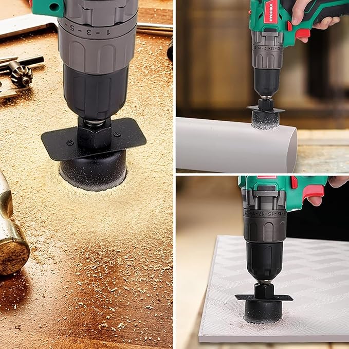 HYCHIKA 16.8V Brushless Power Drill Driver, Hole Saw Kit 3/4"-6"(19-152mm), Tool Combo Kit