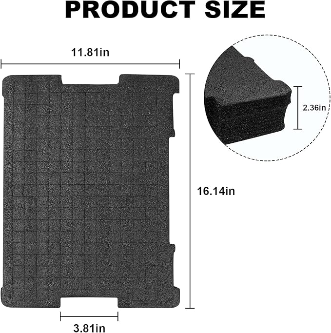 (2 Pack) Foam Insert Compatible with DeWalt TSTAK Tool Boxes - Fits DWST17808, DWST17807, DWST17805 - Replacement for DWST88801 - Customizable Tool Organizer Block + Bottom Base Pads (4 Pieces Total)