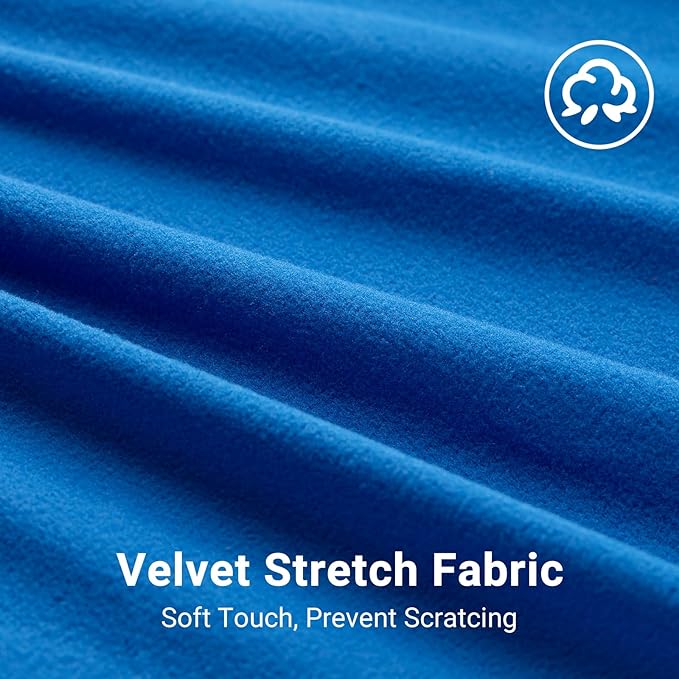 Favoto Indoor Car Cover Soft Stretch Dustproof SUV Cover for Automobiles Universal Fit 188-198 Inch Full Car Cover Breathable with Storage Bag Inside Protection Auto Vehicle Cover (Blue-Upgraded)